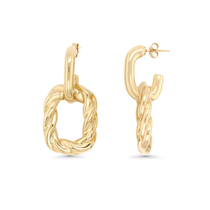 NAZ Twisted Dangle Hook Earrings