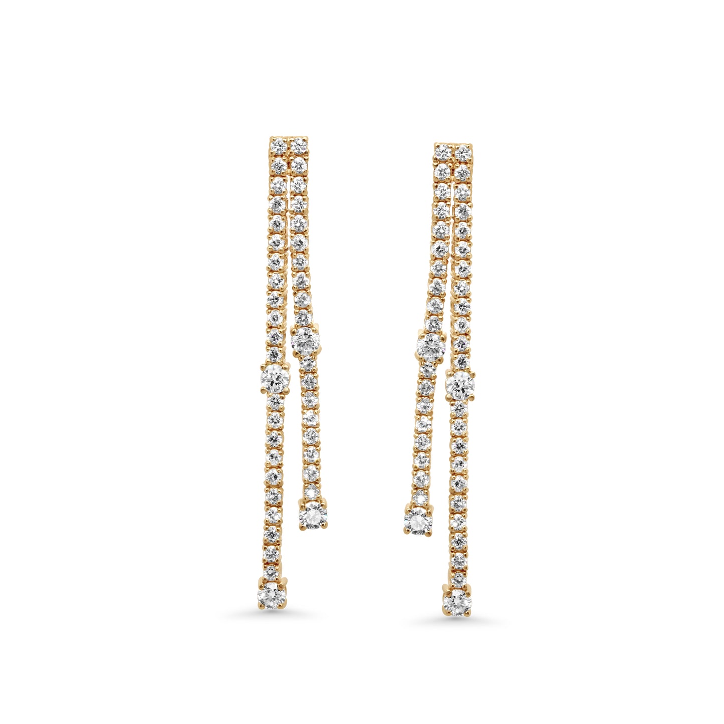 PATIL Double Diamond Drop Earrings