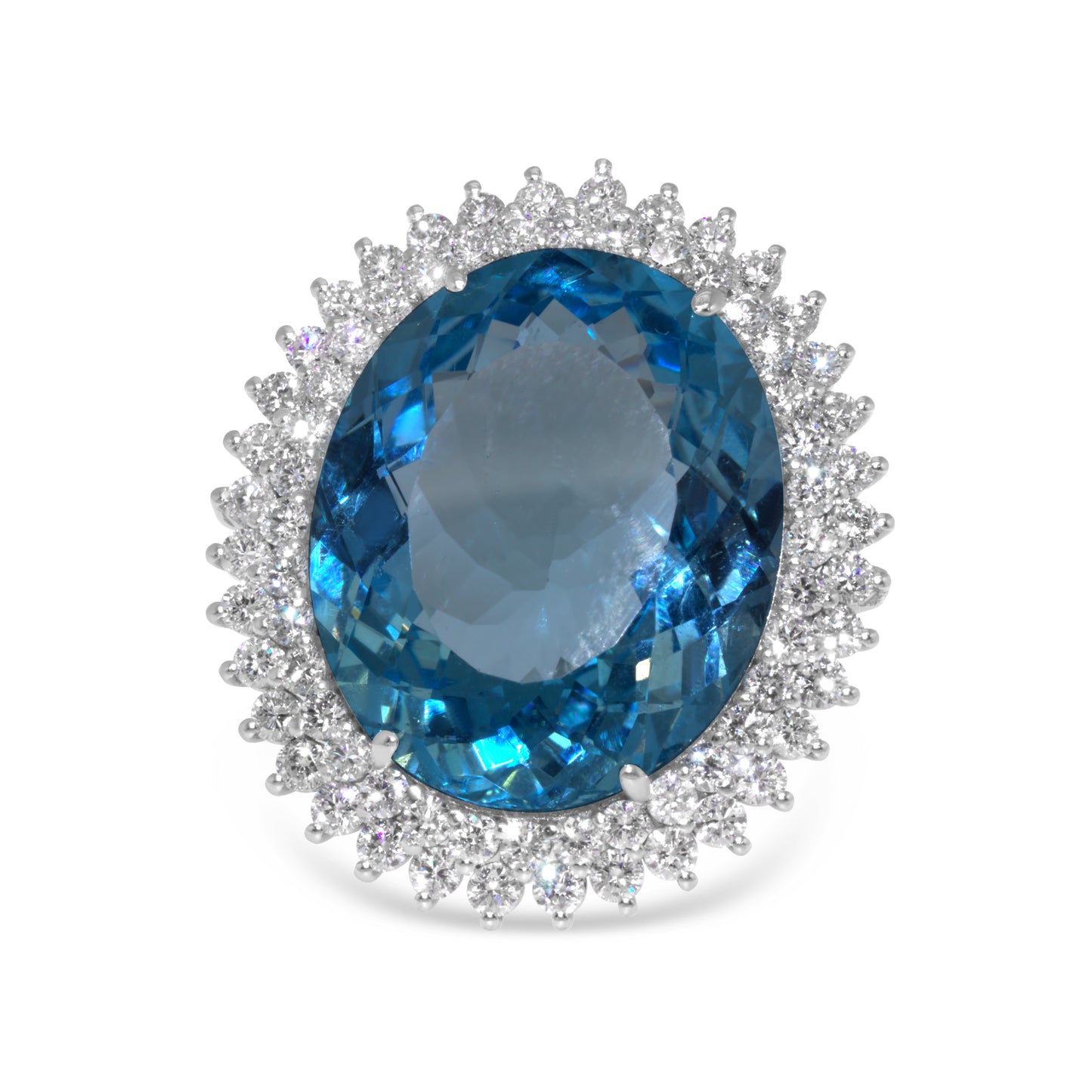 ANI Blue Topaz Diamond Ring