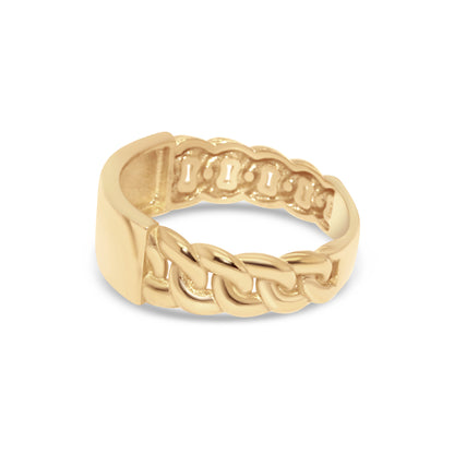 DVIN Cuban Link Yellow Gold Ring