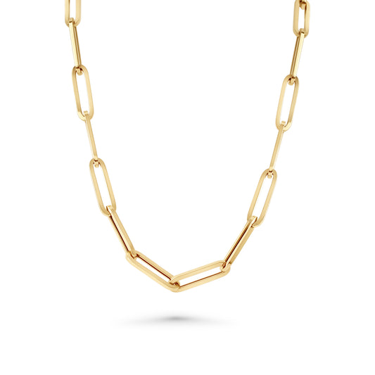 MAYA Yellow Gold Paper Clip Necklace