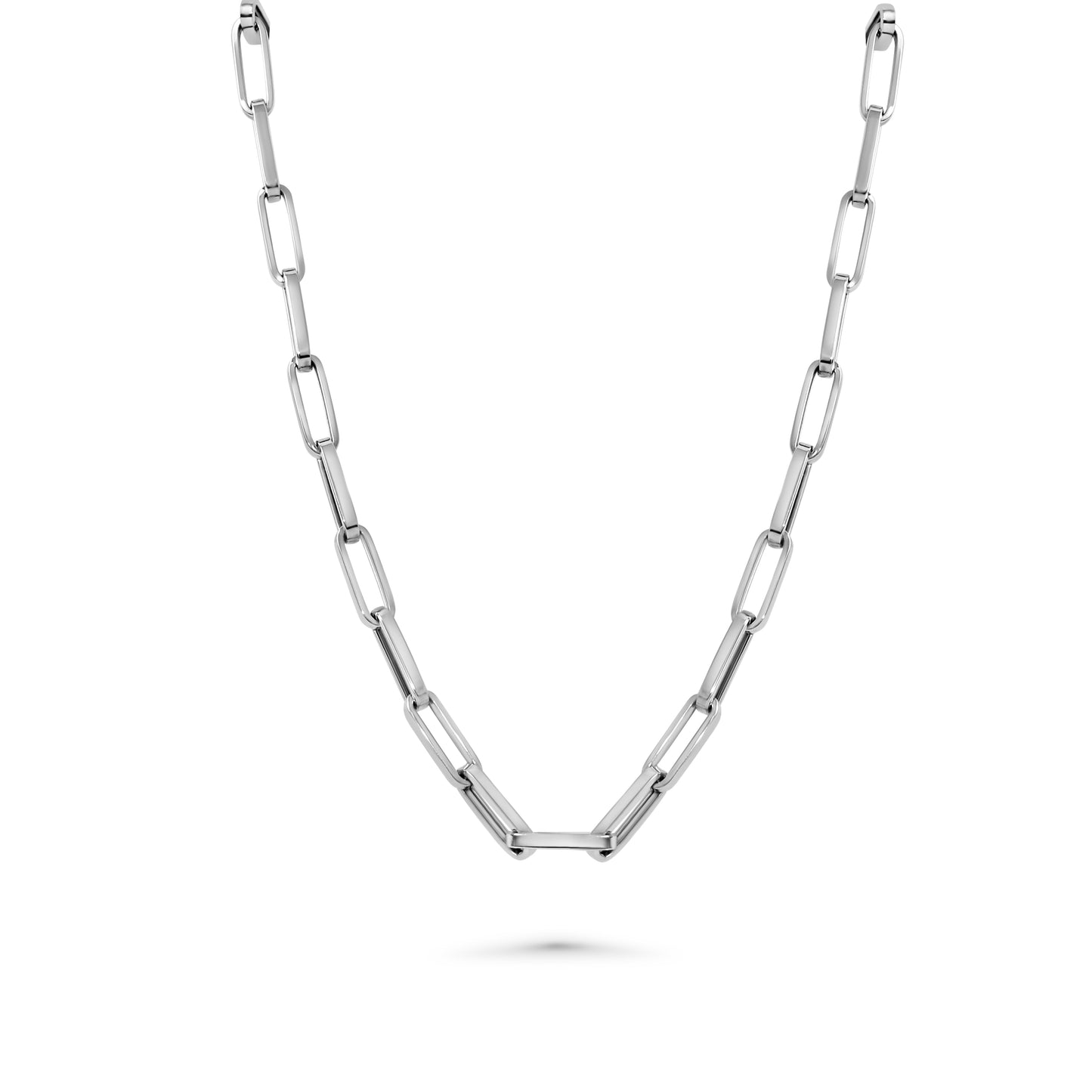 ZOE White Gold Paper Clip Necklace