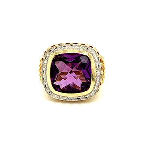Amethyst Two Tone Ring