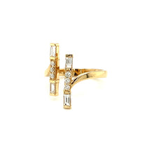 Load image into Gallery viewer, Bar Ring Baguette Diamond Yellow Gold