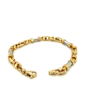 Chain Two Tone Gold Bracelet