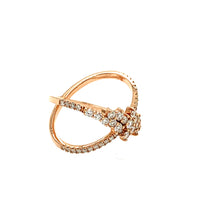 Load image into Gallery viewer, Criss Cross Diamond Ring Rose Gold