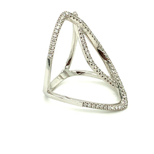 Crossed Diamond Ring