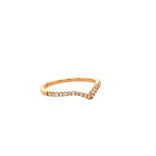 Load image into Gallery viewer, Diamond V Shape Ring Rose Gold