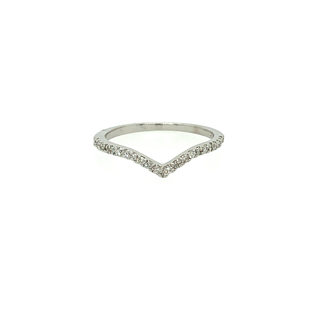 Diamond V Shape Ring White Gold