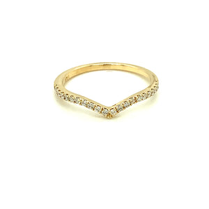 Diamond V Shape Ring Yellow Gold