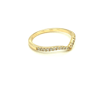 Diamond V Shape Ring Yellow Gold