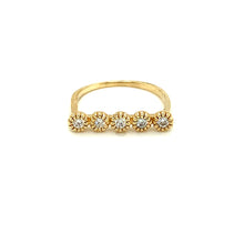 Load image into Gallery viewer, Flower Diamond Bar Ring Yellow Gold