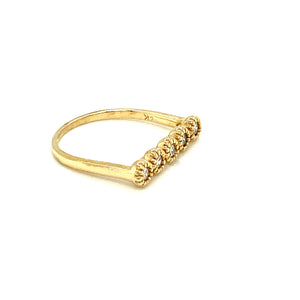 Flower Diamond Bar Ring Yellow Gold
