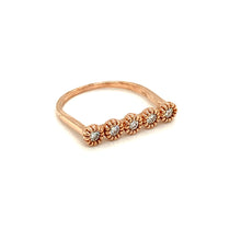 Load image into Gallery viewer, Flower Diamond Bar Ring Rose Gold