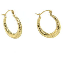 Load image into Gallery viewer, Gold Diamond Cut Hoop Earrings