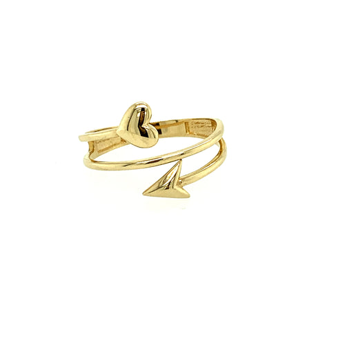 Heart Arrow Gold Ring