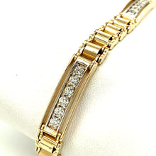 Load image into Gallery viewer, Mens Gold Bracelet Diamond Link
