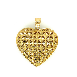 Puffed Gold Heart Pendant