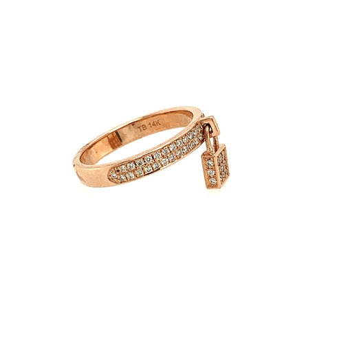 Rose Gold Diamond Lock Ring