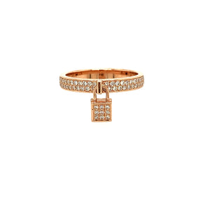 Rose Gold Diamond Lock Ring