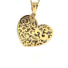 Load image into Gallery viewer, Two Tone Filigree Puff Heart