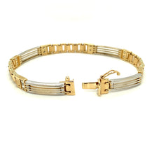 Load image into Gallery viewer, Two Tone Mens Diamond Link Bracelet