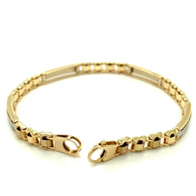 Load image into Gallery viewer, Two Tone Mens Gold Bracelet