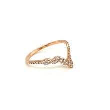 Load image into Gallery viewer, V Shaped Diamond Ring Rose Gold