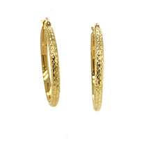 Load image into Gallery viewer, Yellow Gold Diamond Cut Hoop Earrings