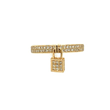 Load image into Gallery viewer, Yellow Gold Diamond Lock Ring